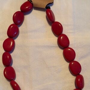 Elegant Red Beaded Necklace